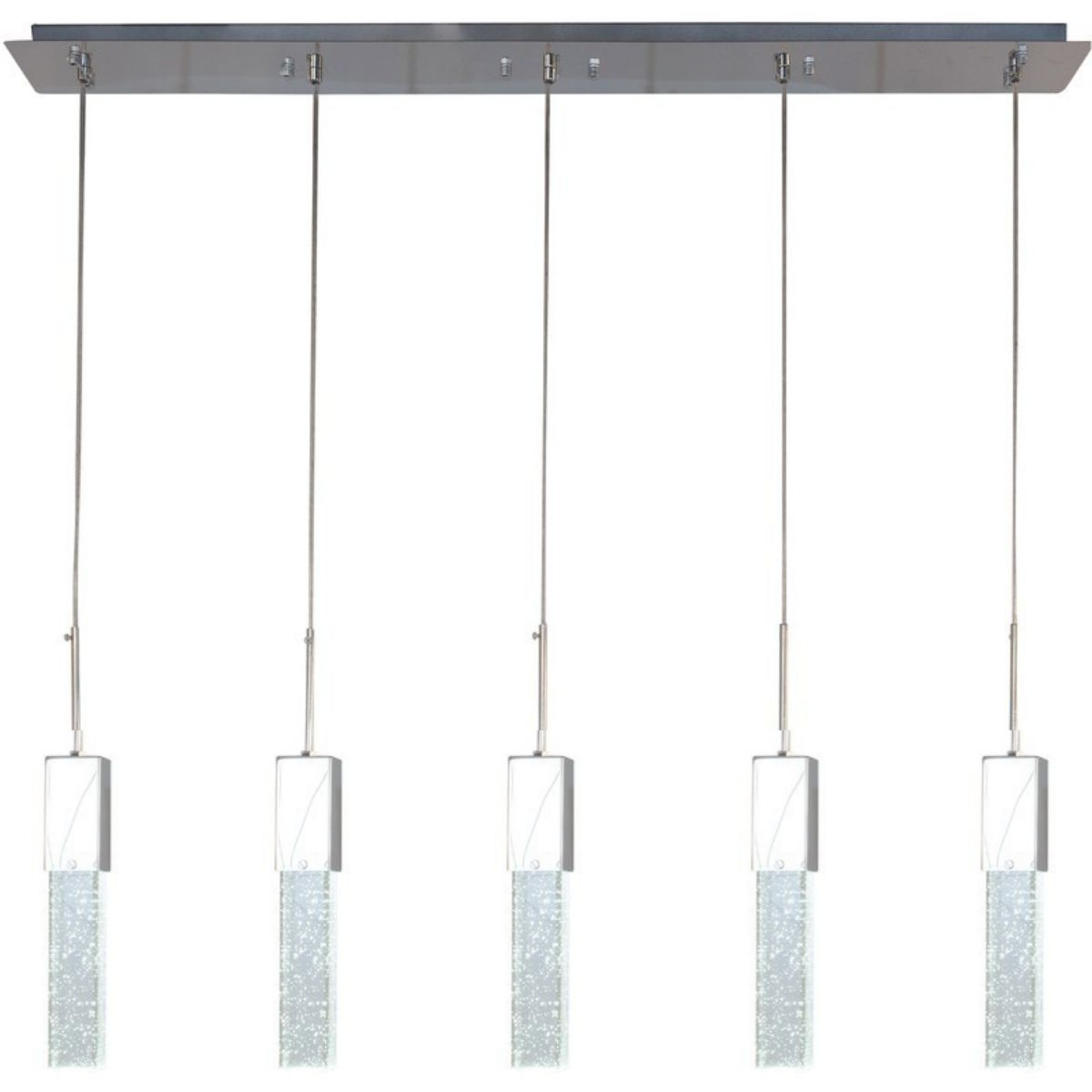 Rectangular Crystal Chandelier // 5 Light