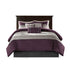 7 Piece Faux Suede Comforter Set Purple Queen