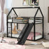 Twin Over Twin House Bunk Bed With Ladder And Slide