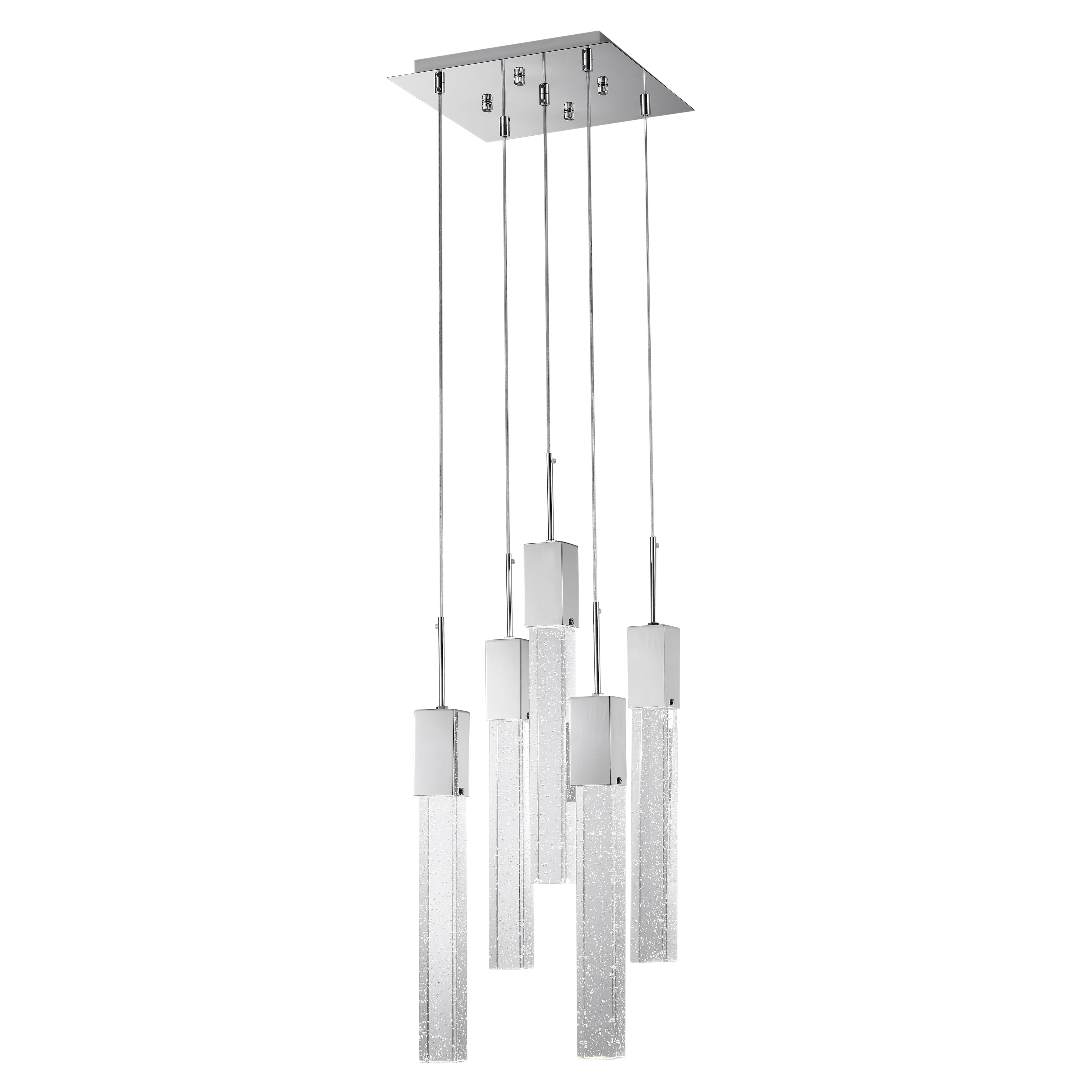 Rectangular Crystal Chandelier // XL 5 Light