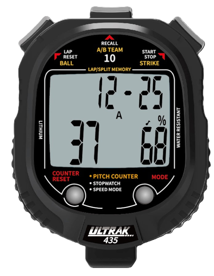 ULTRAK 435 Pitch Counter & Pitch Speed Monitor- 10 Memory Stopwatch