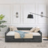 Upholstered Tufted Daybed With Drawers, Waved Arms