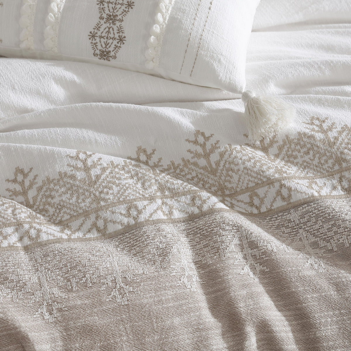 Preston 5-Piece Textured Woven Jacquard Comforter Ensemble