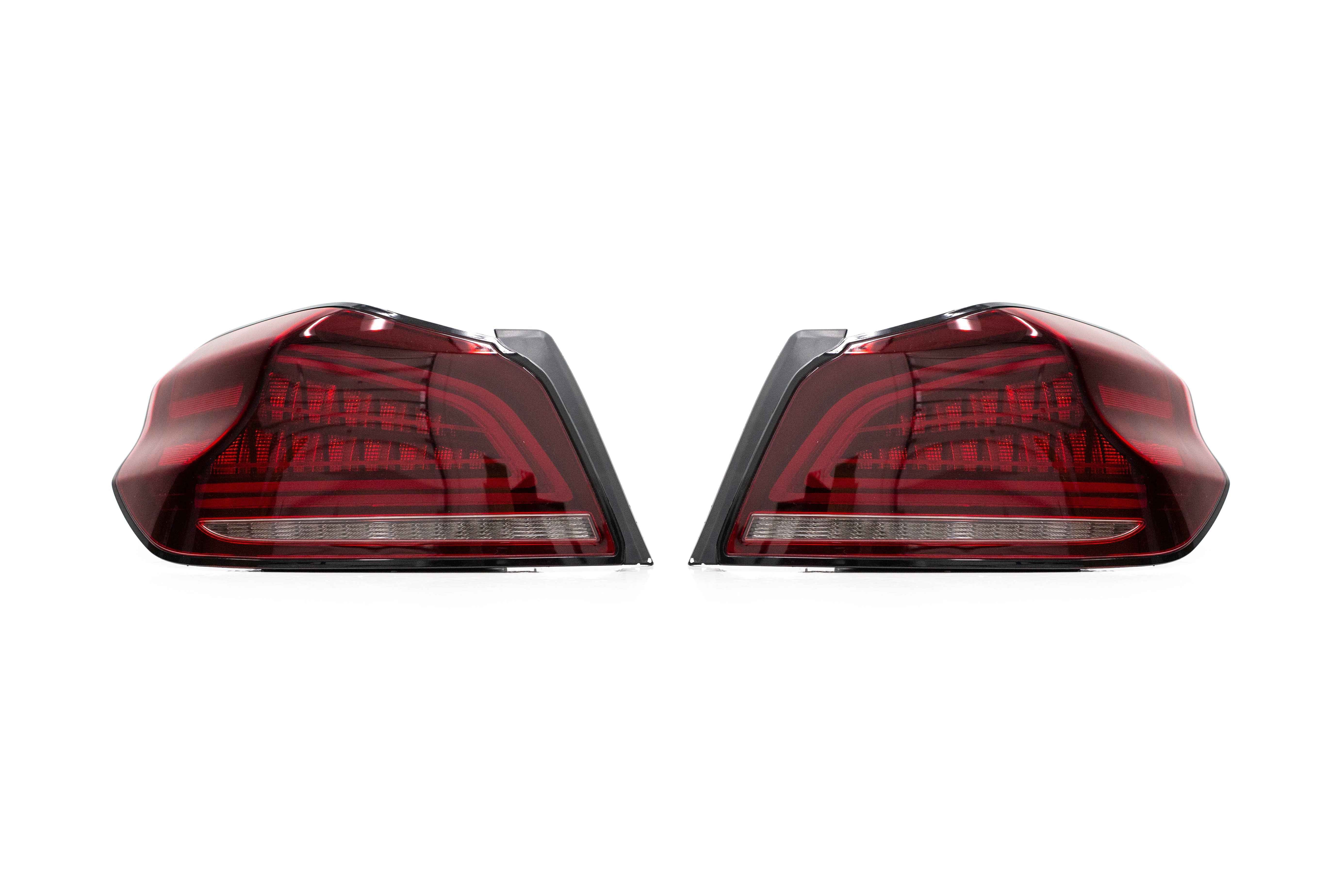 OLM Spec CR Tail Lights (Red Lens, Black Base) - 2015-2021 Subaru WRX & STI