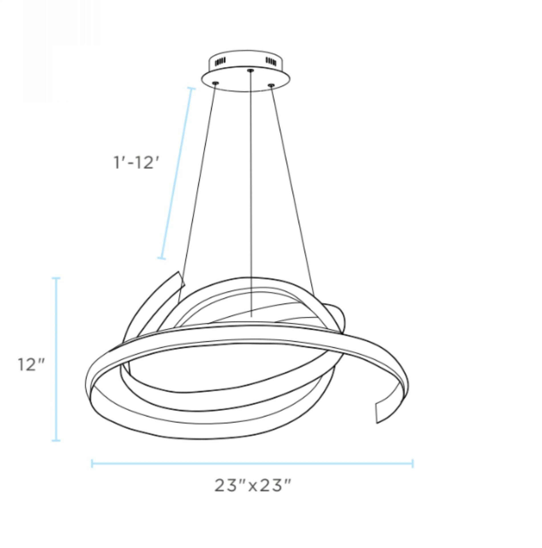 Oslo LED Adjustable Chandelier // Black