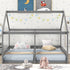 House Platform Beds, 2 Shared Beds, Metal Frame With Guardrails