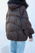 Chantal Genuine Fur Trim Down Fill Coat in Chocolate
