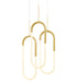 LED Three Clips Chandelier // Sandy Gold