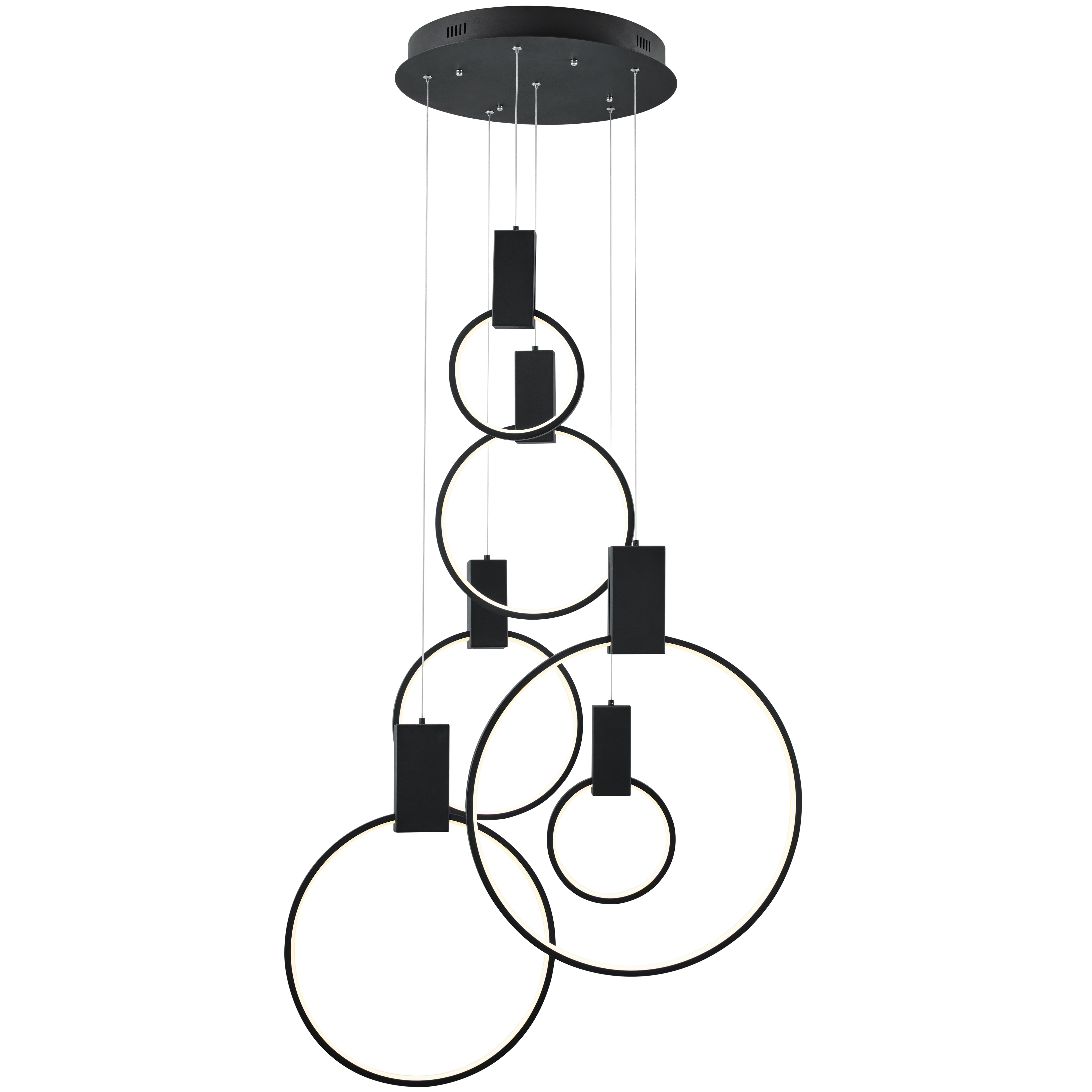 Hong Kong LED Circular Chandelier // Matte Black