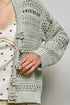 POL Open-Knit Floral Button Cardigan