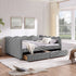 Gingham Daybed With USB Charging Port, Wave-Shaped Design
