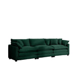Mid-Century Modern 3 Seater Sectional Sofa With Arm And Throw Pillows