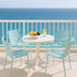 4 Modern Stackable Plastic Armchair Matched With Round Table