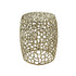 Aluminum Drum End Table with Intricate Design in Gold