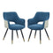 Side Chair, Living Room Bedroom Kitchen Vanity Accent Chair (Set of 2) - Blue