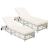 Outdoor Lounge Chair With 5 Position Backrest With Cushion And Wheels
