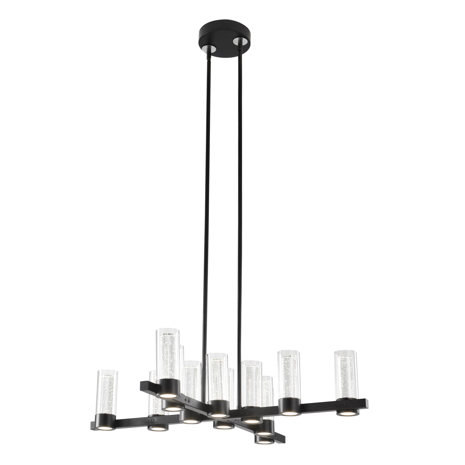 Victory 12 Light Chandelier //  Matte Black