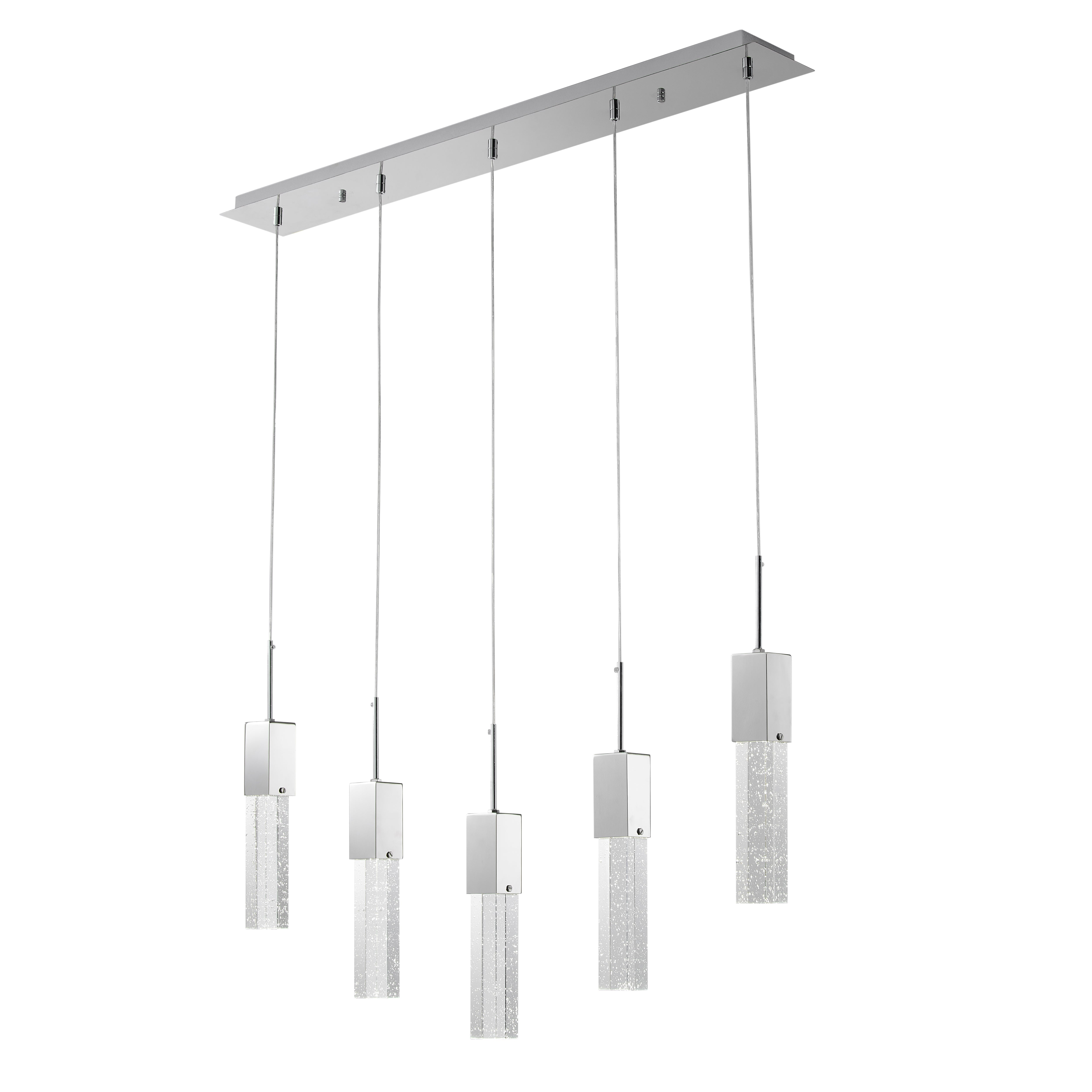 Rectangular Crystal Chandelier // 5 Light