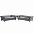 Chesterfield Upholstery Fabric Sofa With Roll Armrest & Nailhead, Mid Century Modern 3 And 3 Seater Couch