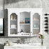 Wall-Mounted Medicine Cabinet With 2 Glass Doors, Adjustable Shelves - White