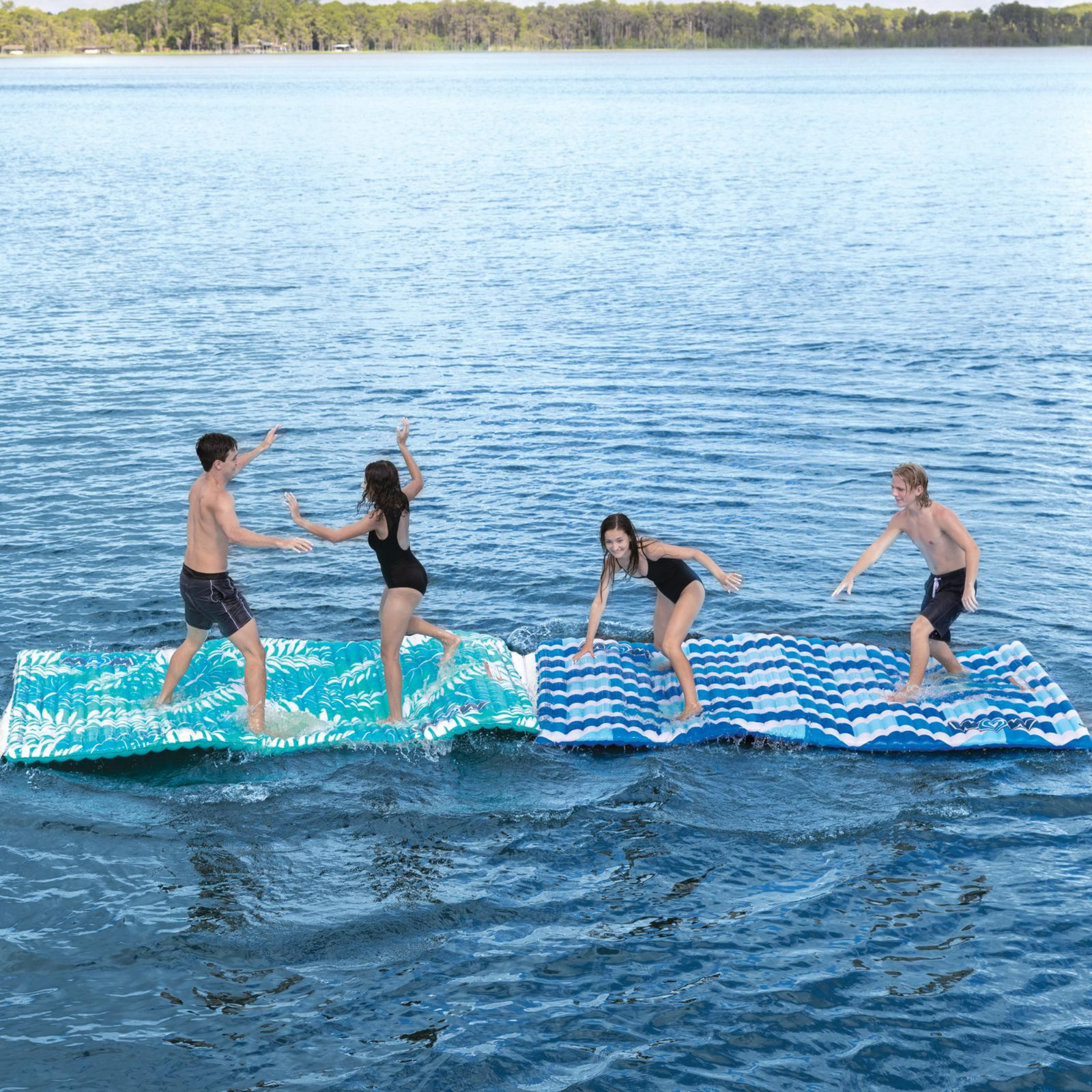 WOW Sports Teal Palm Leaves Water Walkway