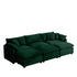 Modern Oversized Modular Cushion Sofa With Ottoman, Low Back, Deep Seating Sofa Set