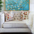 Thanksgiving Embroidered Floral Throw Pillow with Fall Floral Embroidery - Autumn Colors
