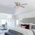 48" Modern Flush Mount Reversible Crytsal Ceiling Fan with Lighting and Remote Control