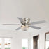 48" Modern Flush Mount Reversible Crytsal Ceiling Fan with Lighting and Remote Control