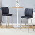 Modern Bar Chair Set Streamlined Backrest Metal Legs 2 Pieces - Black / Silver