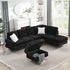 L-Shaped Sectional Sofa With Chaise And Storage Ottoman, Includes 2 Pillows
