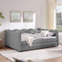 Gingham Daybed With USB Charging Port, Wave-Shaped Design