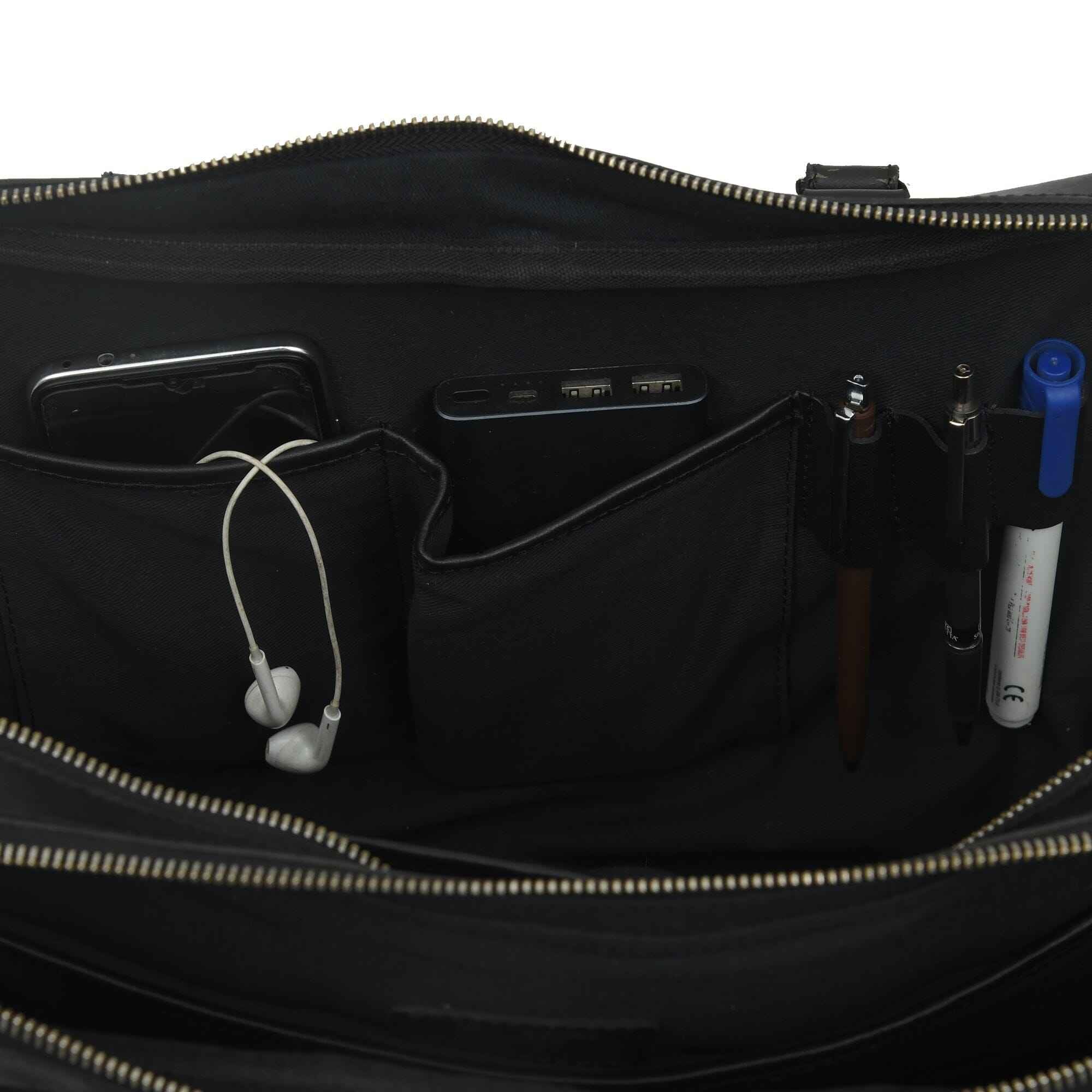 Dixon Black Buffalo Leather Laptop Briefcase
