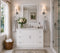 48 Inch White Slim Shaker Bathroom Vanity Combo w/ Drawers