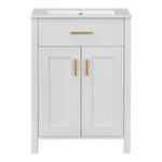 Bathroom Vanity Combo With Ceramic Sink, Luxurious Space-Saving Vanity, 2 Soft Close Doors