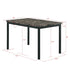 Furniture 5 Piece Metal Dinette Set with Faux Marble Top - Black
