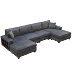 U-Shaped Convertible Sofa, 4 Seater Large Living Room Lounge