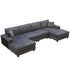 U-Shaped Convertible Sofa, 4 Seater Large Living Room Lounge