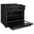 ZLINE 36" Classic Gas Range, Convection Gas Oven Black Stainless Steel, CGRB-36