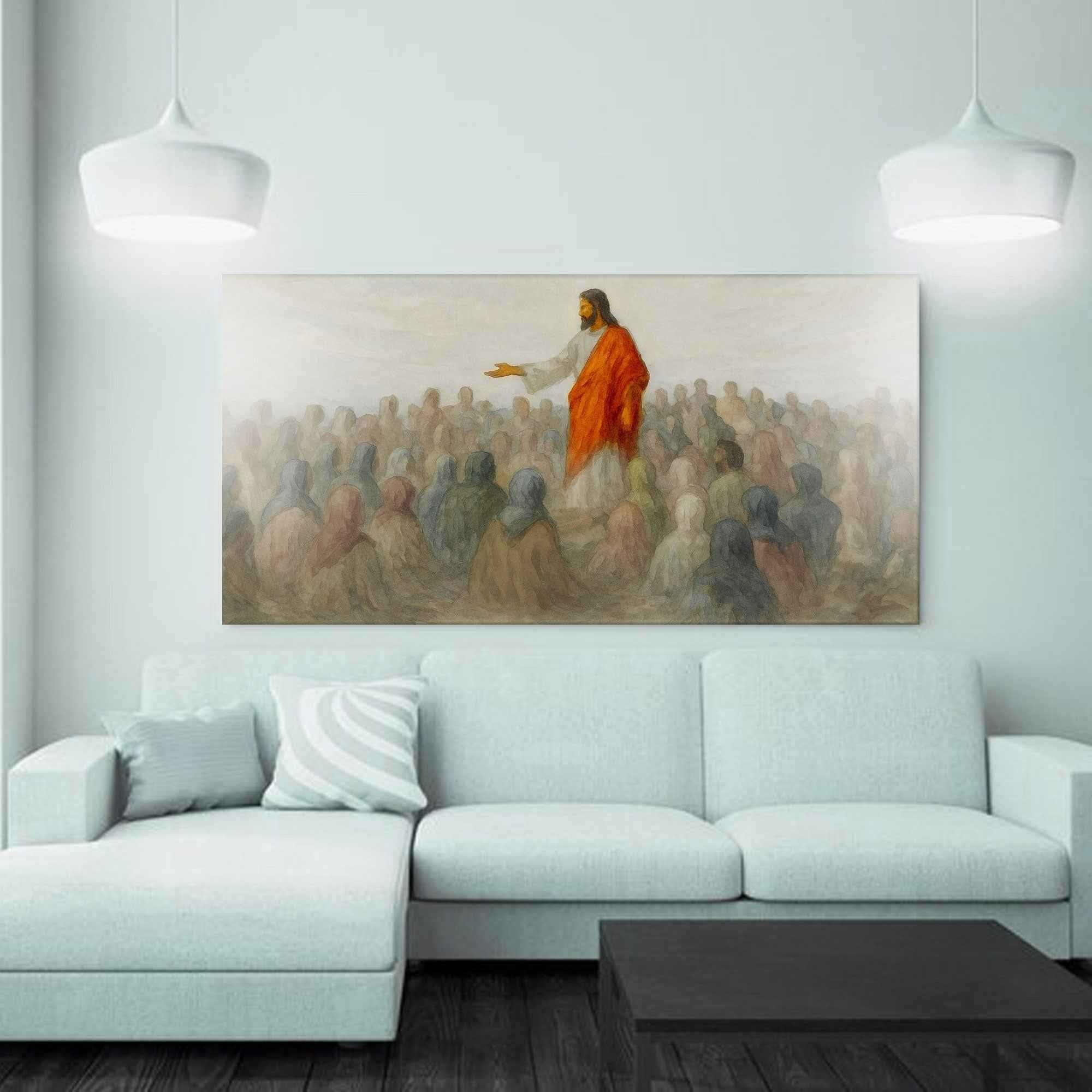 Jesus Speaking To Crowd Faith Wall Art III