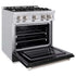 ZLINE 30" Select Dual Fuel Range Gas Cooktop Electric Convection Oven Stainless Steel Black Matte Door HDR-BLM-30