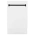 ZLINE Autograph 18" Dishwasher White Door, Black Handle DWVZ-WM-18-MB