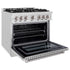 ZLINE 36" Select Gas Range Convection Gas Oven DuraSnow® Stainless Steel HGRS-36