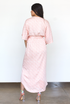Leopard Maxi Wrap Dress in Blush + Cream