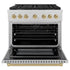 ZLINE 36 " Gas Range with Convection Oven Stainless Steel, Champagne Bronze , SGRSZ-36-CB