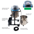 Heavy Duty Industrial Vacuum Cleaner SM100 - 26.4 Gal, 3 Motor HEPA, 212 CFM