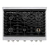 ZLINE 36"Gas Range, Convection Gas Oven, DuraSnow® Black Matte, SGRS-BLM-36