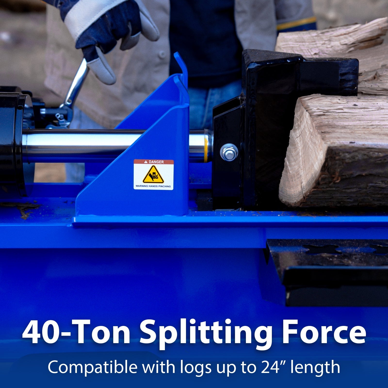 LOG-X Series 40-Ton Full Beam Gas Log Splitter: 13hp 389cc OHV Engine, 23