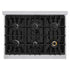 ZLINE 36" Select Gas Range Convection Gas Oven Stainless Steel Black Matte Door HGR-BLM-36