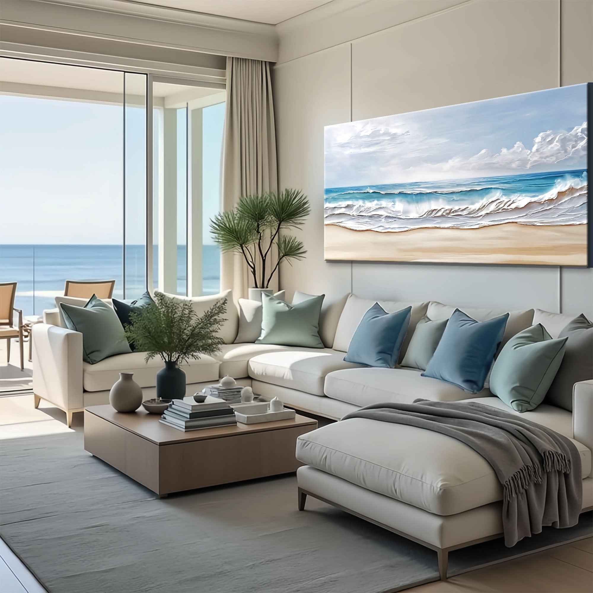 Serene Ocean Wave Coastal Wall Art VII